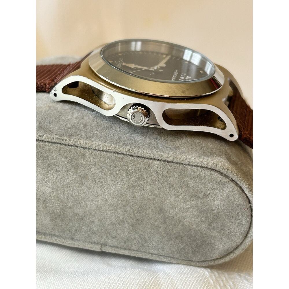 AL-Time Leger Watch 18-2 Yellow Gold Anodized Aluminum 40mm Quartz Aviation - Picture 12 of 16